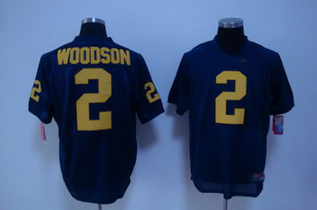 Michigan Wolverines 2 Woodson blue NCAA Jerseys
