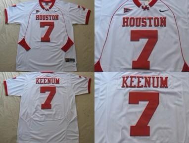 Houston Cougars 7 Case Keenum White NCAA Football Jersey