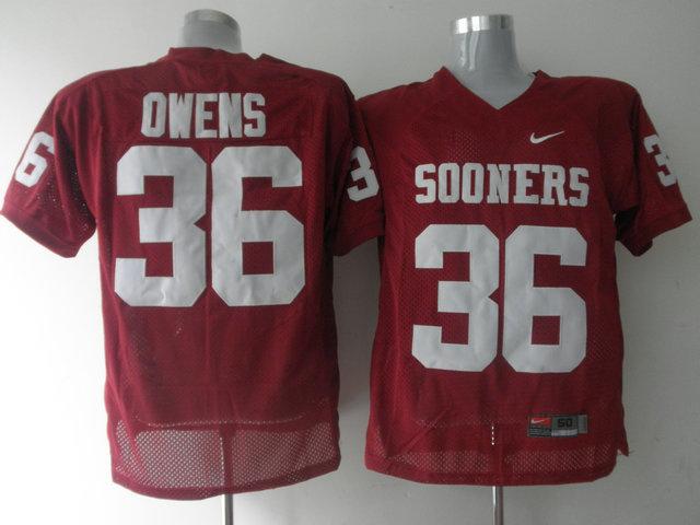 Oklahoma Sooners 36 Steve Owens Red NCAA Jerseys