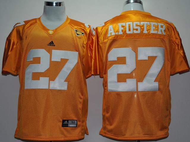 Tennessee Volunteers 27# Adrian Foster Yellow SEC Patch College Football Jersey