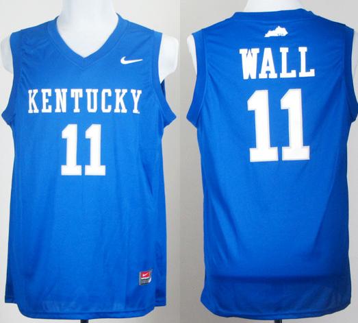 Kentucky Wildcats 11 John Wall Royal Blue College Basketball Jersey