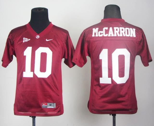 Kids Alabama Crimson Tide 10# AJ McCarron Crimson College Football Jersey