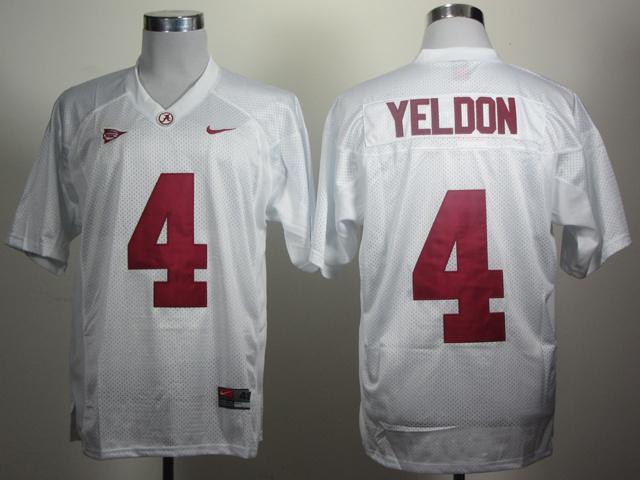 Alabama Crimson Tide 4 T.J Yeldon White College Football Jersey