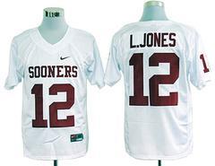 Oklahoma Sooners 12 Landry Jones White College Football NCAA Jersey