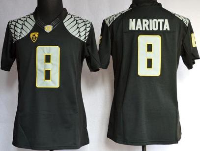 Women Oregon Duck 8 Marcus Mariota Black College Football Limited NCAA Jerseys