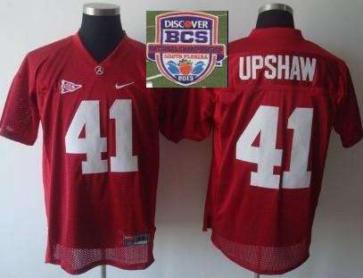 2013 BCS National Championship Alabama Crimson 41 Upshow Red NCAA Football Jersey