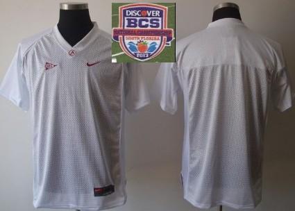 2013 BCS National Championship Alabama Crimson Blank White NCAA Football Jersey