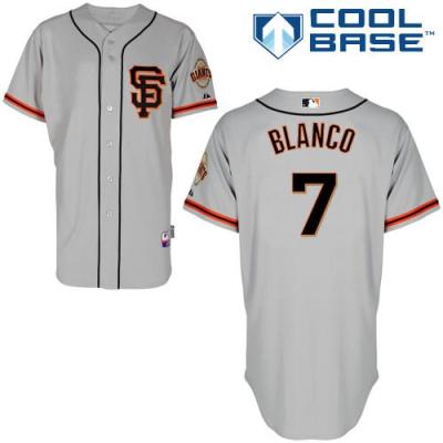 San Francisco Giants #7 Gregor Blanco Grey Road 2 Cool Base Stitched Baseball Jersey