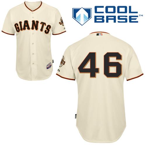 San Francisco Giants #46 Santiago Casilla Cream Home Cool Base Stitched Baseball Jersey