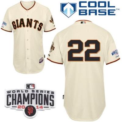 San Francisco Giants 22 Will Clark Cream Home Cool Base W 2014 World Series Champions Stitched Baseball Jersey