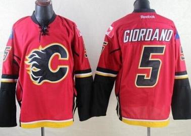 Calgary Flames #5 Mark Giordano Red Stitched NHL Jersey