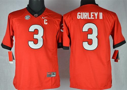 Youth Georgia Bulldogs #3 Todd Gurley II Red Stitched NCAA Jersey