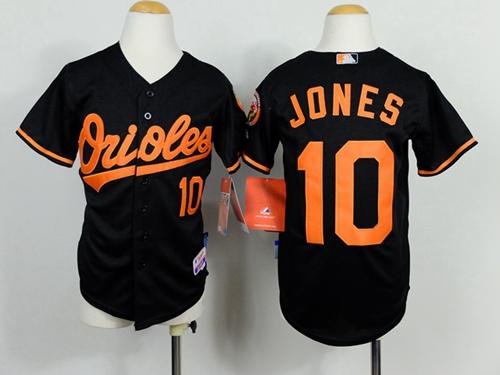 Youth Baltimore Orioles 10 Adam Jones Black Cool Base Stitched Baseball Jersey