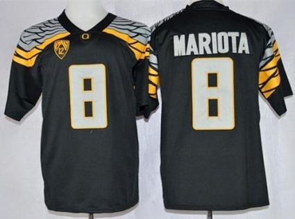 Oregon Ducks #8 Marcus Mariota Black Mach Speed Limited Stitched NCAA Jersey
