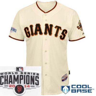 Youth San Francisco Giants Blank Cream 2014 World Series Champions Patch Stitched MLB Baseball Jersey