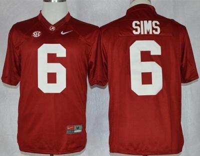 Alabama Crimson Tide #6 Blake Sims Red Limited Stitched NCAA Jersey