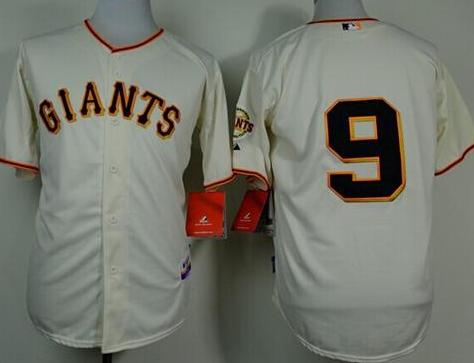 San Francisco Giants #9 Brandon Belt Cream Stitched Cool Base Baseball Jersey