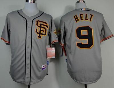 San Francisco Giants #9 Brandon Belt Grey Stitched Cool Base Baseball Jersey