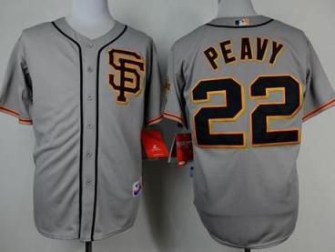 San Francisco Giants #22 Jake Peavy Grey Stitched Cool Base Baseball Jersey