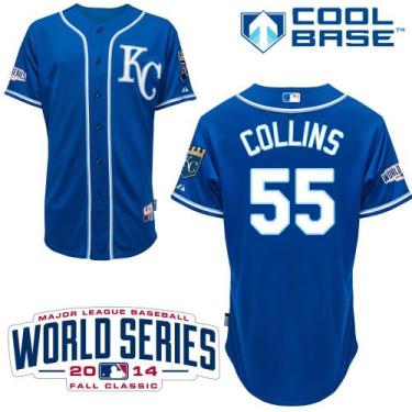 Kansas City Royals #55 Tim Collins Blue Cool Base Stitched Baseball Jersey W 2014 World Series Patch