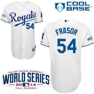 Kansas City Royals #54 Jason Frasor White Cool Base Stitched Baseball Jersey W 2014 World Series Patch