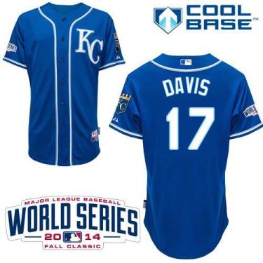 Kansas City Royals #17 Wade Davis Blue Cool Base Stitched Baseball Jersey W 2014 World Series Patch