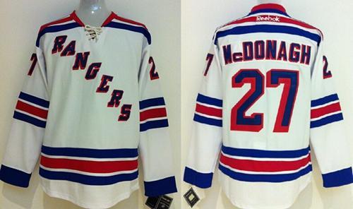 New York Rangers 27 Ryan McDonagh White Road Stitched NHL Jersey