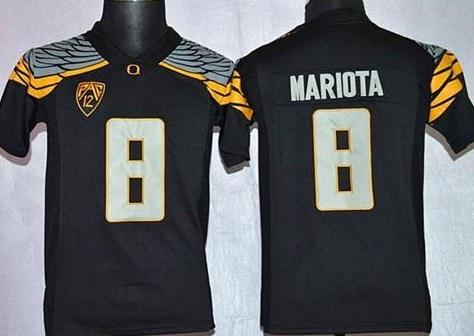 Youth Oregon Ducks 8 Marcus Mariota Black Mach Speed Limited Stitched jersey