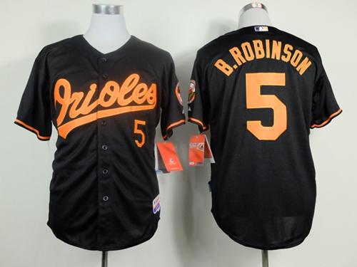 Baltimore Orioles #5 Brooks Robinson Black Cool Base Stitched Baseball Jersey