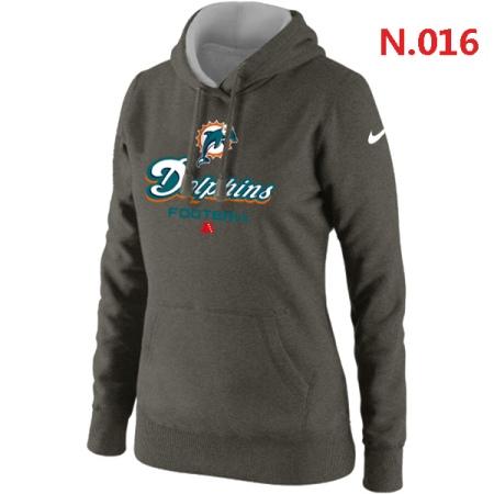 Miami Dolphins Women's Nike Critical Victory Pullover Hoodie Dark grey