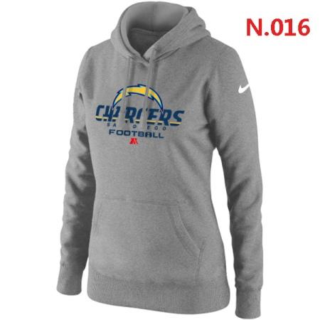 San Diego Charger Women's Nike Critical Victory Pullover Hoodie Light grey