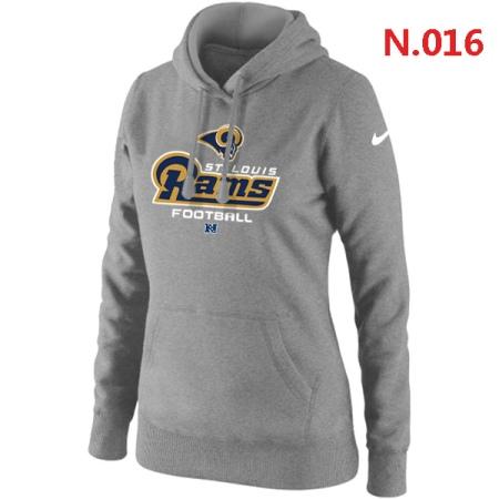 St.Louis Rams Women's Nike Critical Victory Pullover Hoodie Light grey