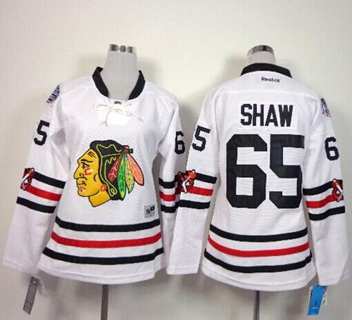 Women's Chicago Blackhawks #65 Andrew Shaw White 2015 Winter Classic Stitched NHL Jersey