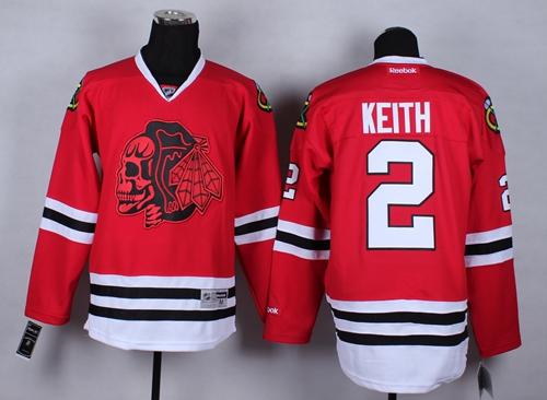 Chicago Blackhawks #2 Duncan Keith Red(Red Skull) Stitched NHL Jersey