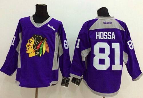 Chicago Blackhawks #81 Marian Hossa Purple Hockey Fights Cancer Stitched NHL Jersey