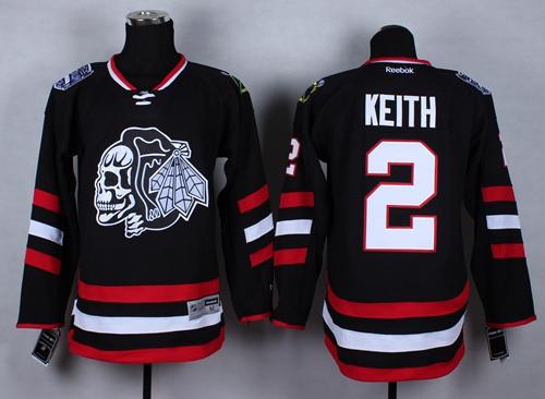 Chicago Blackhawks #2 Duncan Keith Black(White Skull) 2014 Stadium Series Stitched NHL Jersey