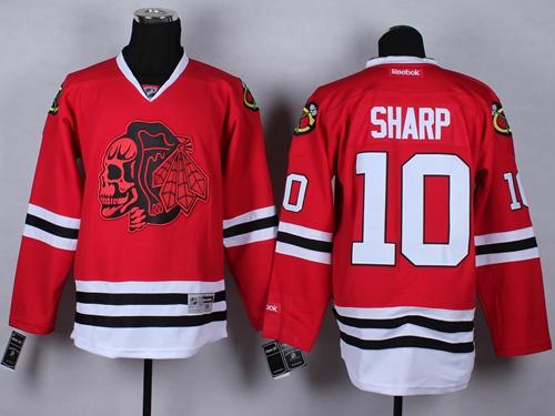 Chicago Blackhawks #10 Patrick Sharp Red(Red Skull) Stitched NHL Jersey