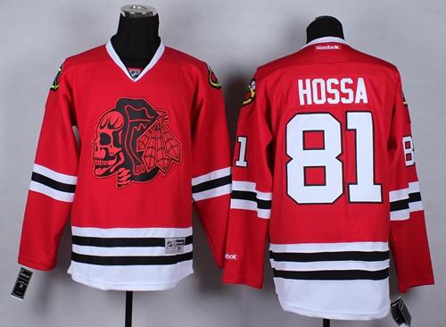 Chicago Blackhawks #81 Marian Hossa Red(Red Skull) Stitched NHL Jersey