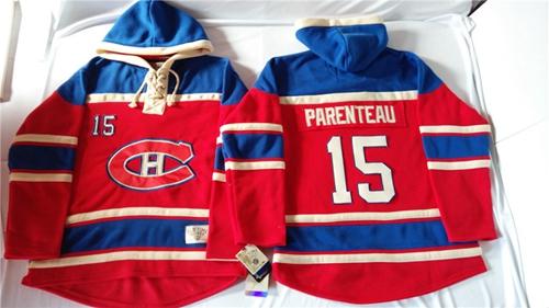 Montreal Canadiens #15 P. A. Parenteau Red Sawyer Hooded Sweatshirt Stitched NHL Jersey