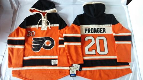 Philadelphia Flyers #20 Chris Pronger Orange Sawyer Hooded Sweatshirt Stitched NHL Jersey