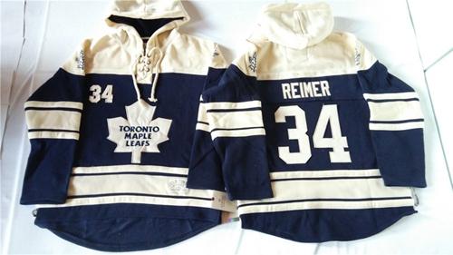 Toronto Maple Leafs #34 James Reimer Blue Sawyer Hooded Sweatshirt Stitched NHL Jersey