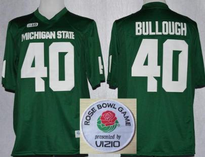 Michigan State 40 Max Bullough Green College Football NCAA Jerseys 2014 Rose Bowl Game Patch