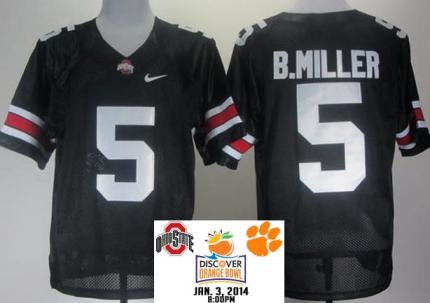 Ohio State Buckeyes 5 Braxton Miller Black College Football NCAA Jersey 2014 Discover Orange Bowl Game Patch
