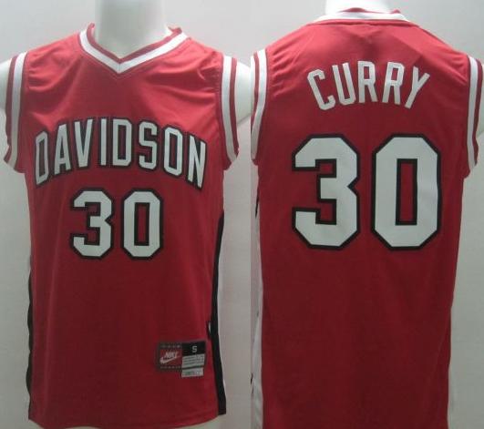 Nike Davidson College Wildcat 30 Stephen Curry Red NCAA Basketball Jersey