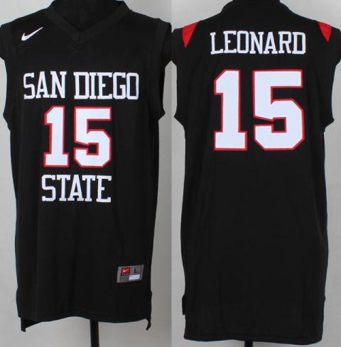 San Diego State Aztecs 15 Kawhi Leonard Black NCAA Jerseys