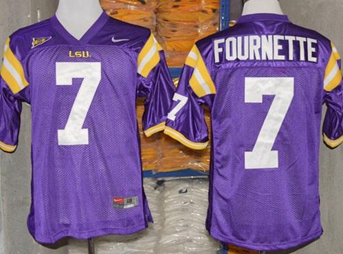 LSU Tigers 7 Leonard Fournette Purple NCAA Football Jerseys