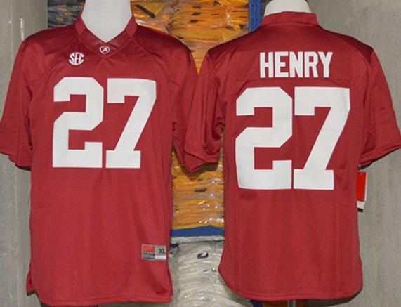 Alabama Crimson Tide 27 Derrick Henry Red NCAA Football Jerseys