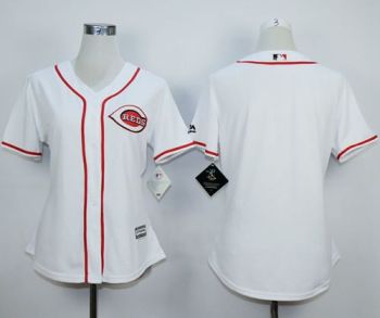 Women's Reds Blank White Home Stitched Baseball Jersey