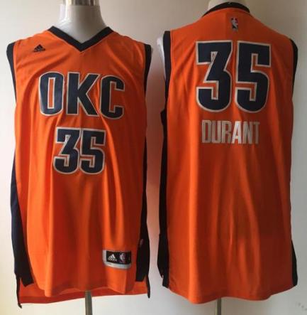 Oklahoma City Thunder #35 Kevin Durant Orange Alternate Stitched NBA Jersey