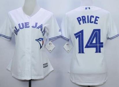 Blue Jays #14 David Price White Home Women's Stitched Baseball Jersey